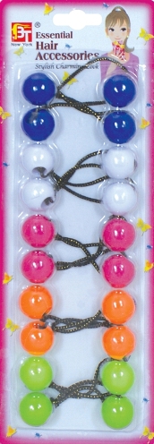 PONYTAIL HOLDERS<BR>10/PACK - 20MM - MIX COLORS 
